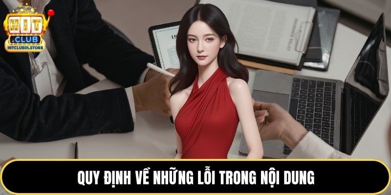 Quy định về những lỗi trong nội dung